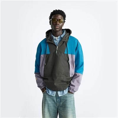 Colour Block Pouch Pocket Jacket